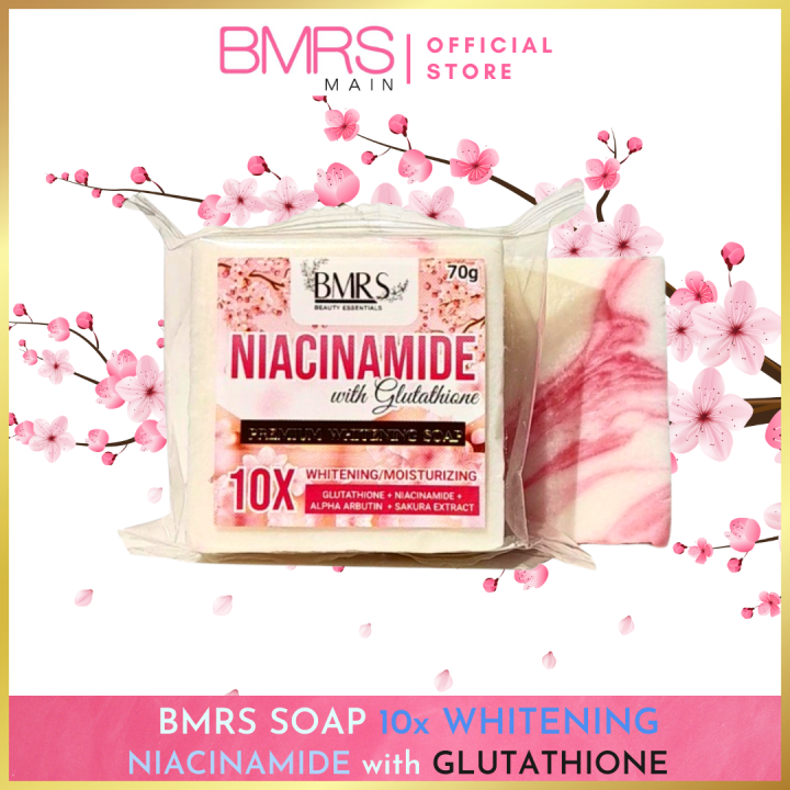 100 ORIGINAL BMRS PREMIUM WHITENING SOAP NIACINAMIDE WITH GLUTATHIONE
