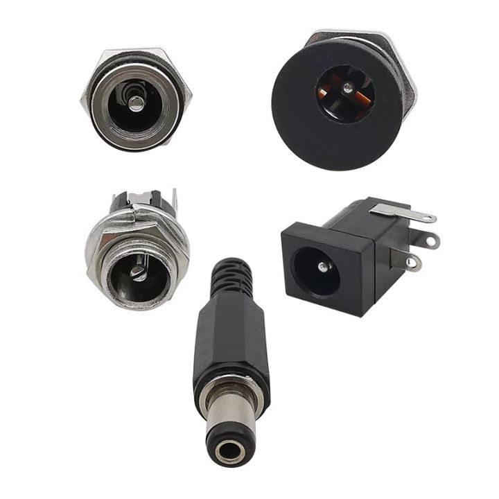 10pcs-12v-5-5x2-1mm-plugs-jack-dc-connectors-5-5-2-1mm-dc-power-male-female-socket-nut-panel-mount-dc-power-adapter-connector-wires-leads-adapters