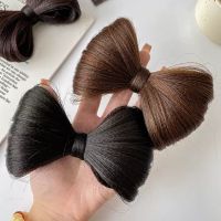 Synthetic Hair Bow Buns Hair Clip Bun Hairstyle Bow Hair Accessories for Women Brown Black Chignon Hairpins Wig Hair Bun