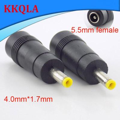QKKQLA 5pcs 5.5*2.1mm Female To 4.0*1.7mm Male DC Power Plug Adapter Connector PC Cables Jack Notebook Laptop