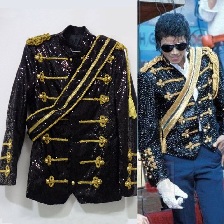 MJ Michael Jackson Coat Dance paillettes Suit Jacket Stage Singer ...