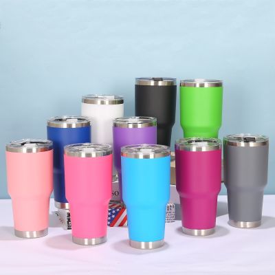 ▨▩  Hot Europe and America 30OZ plastic spray paint car cup Cup 304 stainless steel thermal insulation beer mug