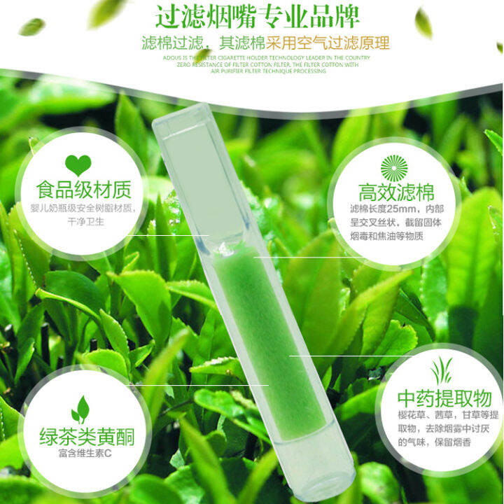 Disposable cigarette holder with cotton core, double filters, disposable long cigarette filter