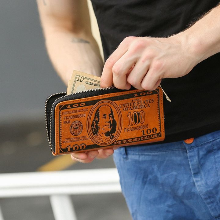 layor-wallet-กระเป๋าเงินแฟชั่นท่านชายที่สร้างสรรค์สำหรับผู้ชาย-กระเป๋าเงินเครดิตพิมพ์ลายดอลลาร์3d-กระเป๋ากระเป๋าสำหรับใส่เหรียญยาวมีหลายกระเป๋าซองใส่บัตรย้อนยุค