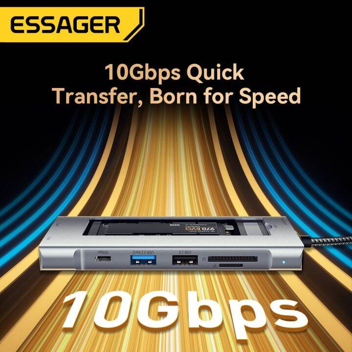 essager-ที่เก็บข้อมูล-usb-ฮับกับ8-in-1-usb-type-c-to-hdmi-compatible-แท่นวางคอมพิวเตอร์-station-สำหรับแมคบุ๊กโปรแอร์-m1-m2-feona