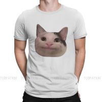 Polite Hipster Tshirts Sad Cat Meme Forced Smile Male Harajuku Fabric Tops T Shirt Round Neck Oversized