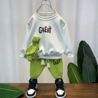 Boys Sweater Suit Spring And Autumn 2023 New Childrens Handsome Fashionable Sportswear Spring Clothing Korean Style Fried Street Clothes