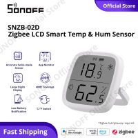 SONOFF SNZB-02D เซ็นเซอร์วัดอุณหภูมิความชื้นอัจฉริยะ Zigbee 2.5นิ้วเซ็นเซอร์แสดงผลหน้าจอ LCD เซ็นเซอร์การแจ้งเตือนแอปครอบคลุม400ft เซนเซอร์มอเตอร์อัจฉริยะ