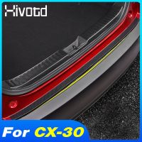 Hivotd For Mazda CX30 CX-30 2022 2021 2020 Car Trunk Stickers Door Sill Scuff Carbon Fiber Protector Film Interior Essories