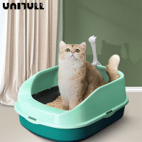 Cat Litter Box Design Semi-Enclosed Sandbox Big Space Toilet Prevent Splash Tray Goods for Kittens PP Materia Litter Cat Bedpans