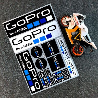 GoPro สติกเกอร์รถจักรยานยนต์ GoPro หมวกกันน็อคขี่สติกเกอร์สะท้อนแสงสำหรับฮอนด้ายามาฮ่าคาวาซากิรถจักรยานยนต์รถจักรยานยนต์สากลการปรับเปลี่ยนตกแต่งสติ๊กเกอร์ D Ecals