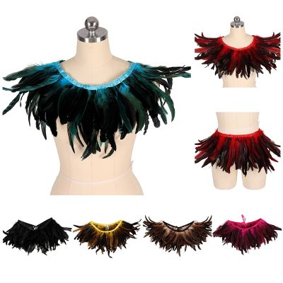 【cw】 New Product Epaulet Fashion Shoulder Piece Harness Clothing Edgy Feather Accessories
