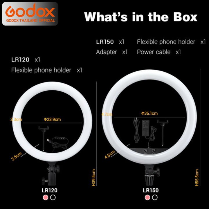 godox-led-ring-lr150-18-นิ้ว-ไฟแต่งหน้า-ถ่ายรีวิว-liveสด-ปรับสีได้-รับประกันศูนย์-godoxthailand-3ปี