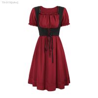 ▬ n4rn Vestido gótico de baile feminino vestido medieval retrô manga curta fantasia Halloween coquetel europeu novo