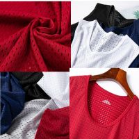 +【‘ Men Ice Silk Vest Mesh Undershirt Summer Thin Tank Top Fitness Sports Sleeveless Undershirt Male Bottoming Gym Running Vest New