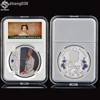 UK Souvenir Gold/Silver Coin Princess Diana Collection Gift Decorative W/ Acrylic Box