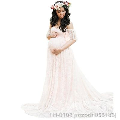 ❅▨ jiozpdn055186 Longa fotografia maternidade adereços vestido de gravidez vestidos para sessão fotos renda maxi