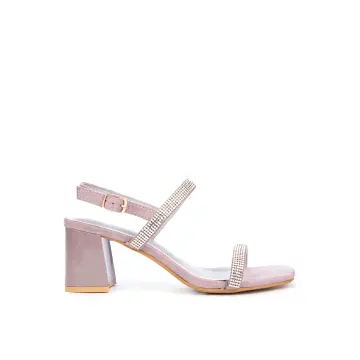 Buy KILLER IN SHIMMER ROSE GOLD HEELED SANDALS for Women Online in India