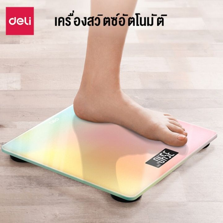 เครื่องชั่งน้ำหนัก-digital-แสดงอุณหภูมิ-แถมสายวัด-0-180kg-แบตเตอรี่ฟรี-วัสดุกระจกเทมเปอร์-เครื่องชั่งดิจิตอล-จอแสดงผลแบบ-hidden-led-กิโลชังน้ำหนัก-เครื่องชั่งนน-kg-ที่ชั่งดิจิตอลkg-digital-wight-scale