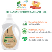 Nước lau kính ECOCARE 4L tinh dầu sả chanh, xịt đa năng, lau bàn ăn