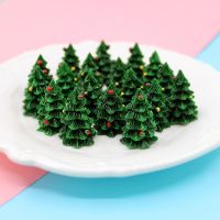 20Pcs 3D Miniature Xmas Tree Fairy Garden Accessories DIY Terrarium Figurines Ornaments Christmas Decoration Supplies 18x27mm