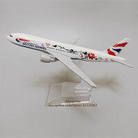 16ซม. Air Great British Airways โบอิ้ง777 B777สายการบินสีแดงดอกไม้โลหะผสมโลหะ Diecast เครื่องบินรุ่นเครื่องบินพลัม Bosssom เครื่องบิน #007