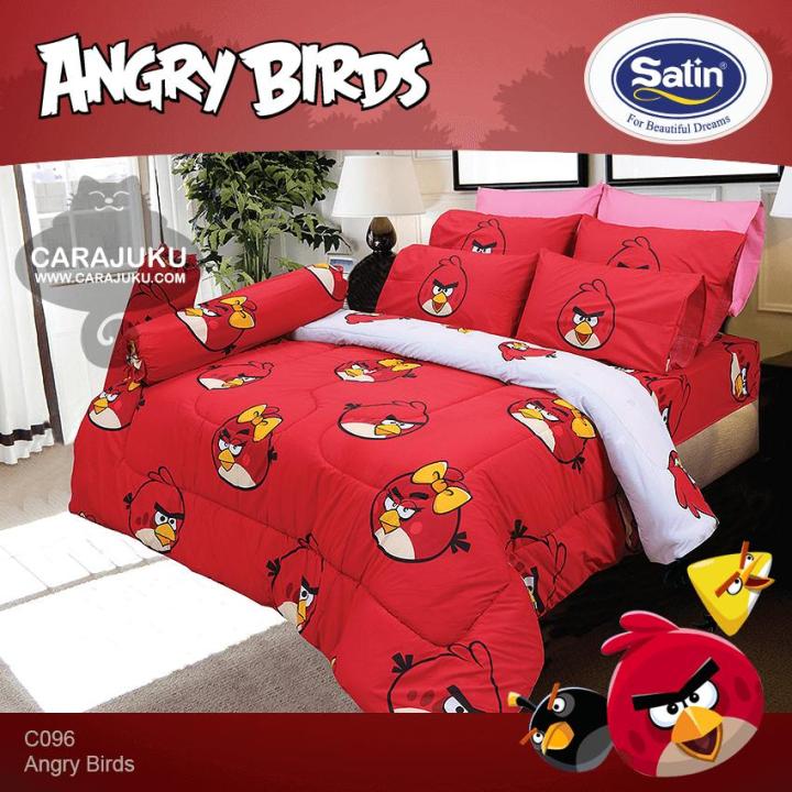 satin-ชุดผ้าปูที่นอน-5-ฟุต-ไม่รวมผ้านวม-แองกี้เบิร์ด-angry-birds-ชุด-5-ชิ้น-เลือกสินค้าที่ตัวเลือก-ซาติน-ผ้าปู-ผ้าปูที่นอน-ผ้าปูเตียง
