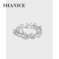 Zhongxi เครื่องประดับ} SHANICE เครื่องประดับเงินสเตอร์ลิง S925ไม่แพ้ที่นิยมสาขามะกอกประณีตแหวนเปิดปรับขนาดได้หญิง