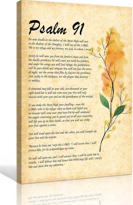 Psalm 91 Wall Art Bible Verse Wall Art Quotes Poster Vintage Religious ...