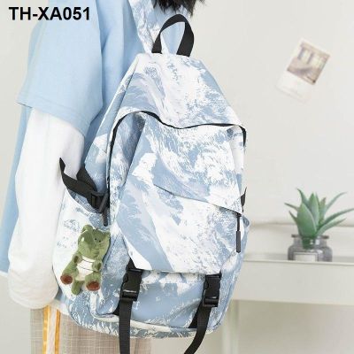 Youxia graffiti schoolbag male ins trendy cool college student female design sense niche Korean version large-capacity backpack