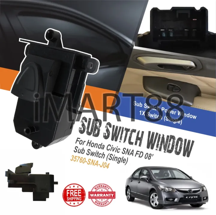 Original Honda Civic FD SNA 20062011 Power Window Switch Single Sub