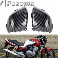 Motorcycle Air Filter Caps Guard Carbon Carburetor Side Cover Frame Protector Accessories For Honda CB400 VTEC CB 400 1999-2007