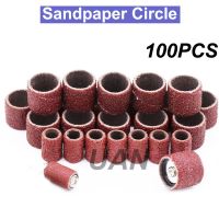 URANN 100PCS Grit 80 150 180 240 320 600 Sanding Sandpaper Circle Nail Art Sanding Bands File Dremel Accessories Rotary Tool