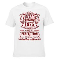 Vintage 1975 Aged To Perfection T Shirts Graphic Cotton Streetwear Short Sleeve Original Parts Retro Birthday Gift T-Shirt