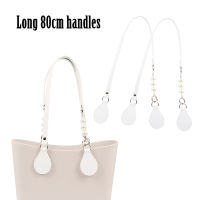 New Comes Long Edge Painting Handles Faux Leather Flat PU Belt and Drops with Pearl Shape Decoration for OBag for EVA O Bag