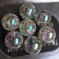 、‘】【【 1Pcs Rainbow Angel Aura Glass Feng Shui Gemstone Sphere Ice Crack Ball Home Decoration