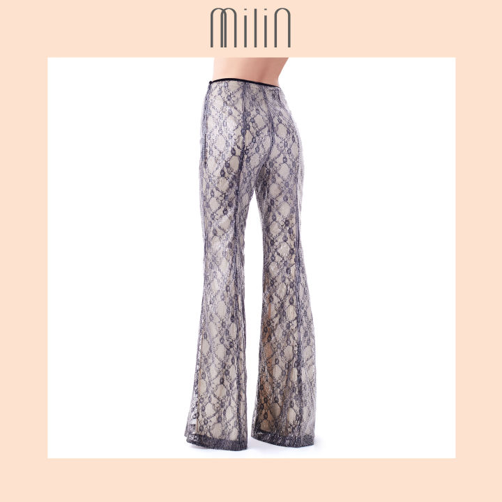 milin-lace-sequin-flare-pants-กางเกงขายาว-ผ้าลูกไม้-ทรงขาม้า-safra-pants
