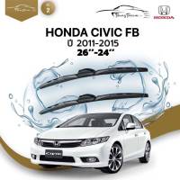 ก้านปัดน้ำฝนรถยนต์ ใบปัดน้ำฝน  HONDA 	CIVIC FB (Gen9) ปี  2011-2015	ขนาด 26  นิ้ว , 24 นิ้ว (รุ่น 2 หัวล็อค U-HOOK)