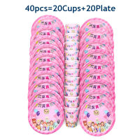 Pink Cocomelon Theme Party Supplies Disposable Tableware Set Cup Plate Flag Baby Shower Kids Birthday Party Decoration 40-81pcs