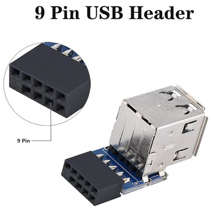 5pcs-desktop-board-usb-connector-9pin-10pin-dual-usb2-0-a-port-front-panel-adapter-usb-internal-motherboard-header