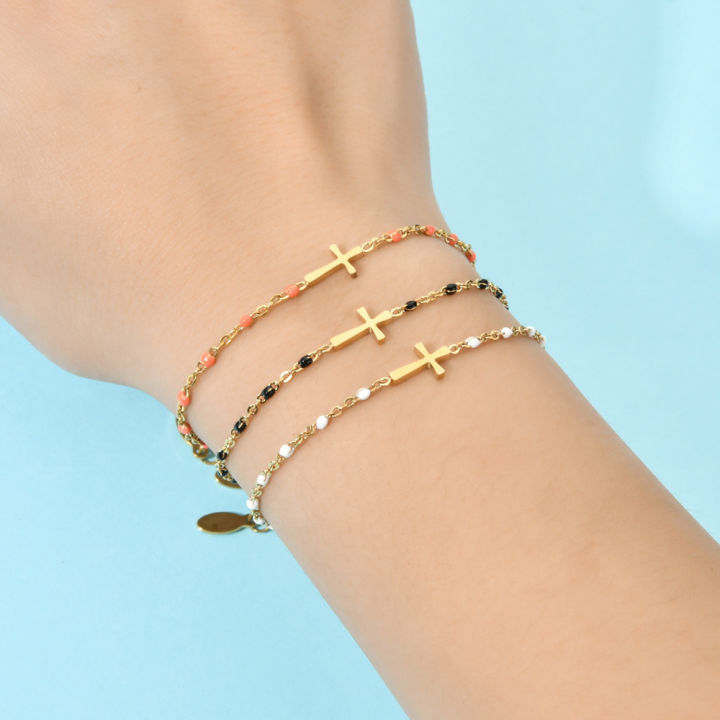 18cm-length-gift-new-women-jewelry-gold-layer-cross-bracelet-chain