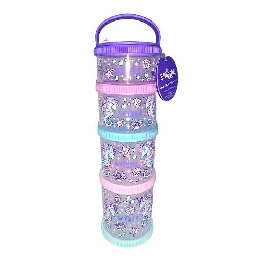 Smiggle Authentic Large Snack N Stack Food Containers 4 in 1 food