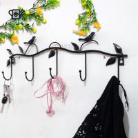 HDG67 Bird Shape Retro Hanger Leaf Bird shape Robe Wall hook Wall decor Coat hook Holder