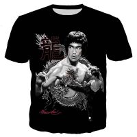 เสื้อยืดคุณภาพดี New summer cool mens/womens t-shirt bruce lee 3d printed short-sleeved shirt Harajuku style street top Oversized shirt jacket