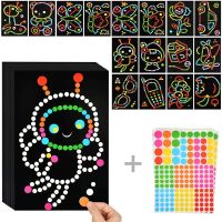Children DIY Dot Puzzle Stickers Colorful Dots Cute Cartoon Learning Early Education Toys Mosaic Sticker for Kids Children Gifts Stickers