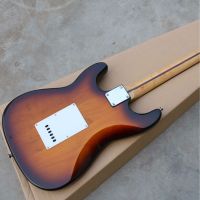 2023มาใหม่ล่าสุด!!! กีต้าร์ไฟฟ้า Strato สี3TS,ตัวแข็ง,Fretboard ชิงชัน,Pickguard ขาว,ปิ๊กอัพ SSH