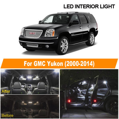 White Car Bulbs LED Interior Light Kit For GMC Yukon 2000 2001 2002 2003-2010 2011 2012 2013 2014 Map Dome License Lamp