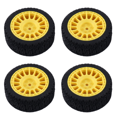 68mm 1/10 RC Racing Car Rally Tires for Tamiya TT01 TT02 TT02B XV01 TA06 PTG-2,Yellow