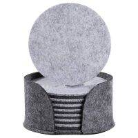 10PCS Felt Drink Cup Coaster With Holder Round Soft Absorbent Cup Mats Scratch Preventing Reusable For Home Bar Dropship