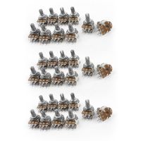 30PCS Top Adjustment Linear Dual Knurled Shaft Potentiometer 50K Ohm B50K